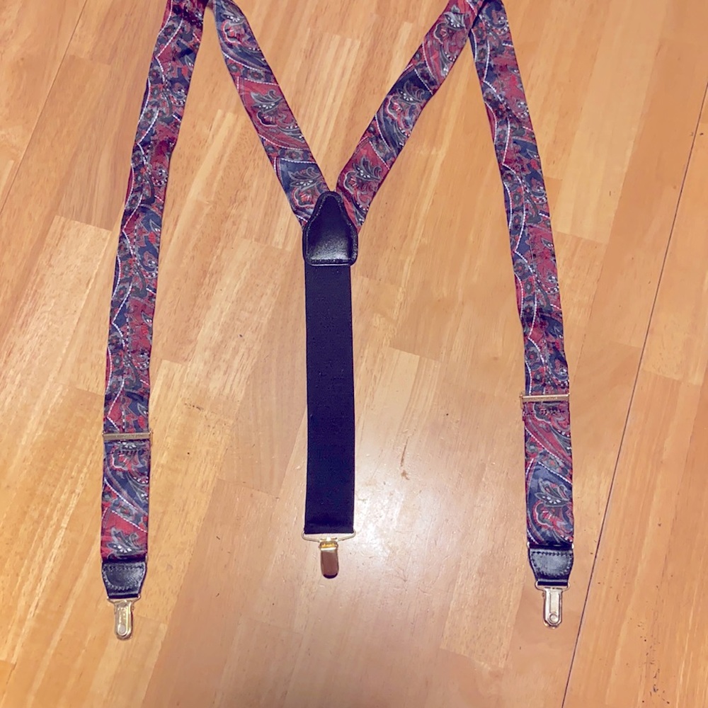 Pelican USA men’s paisley suspenders vintage